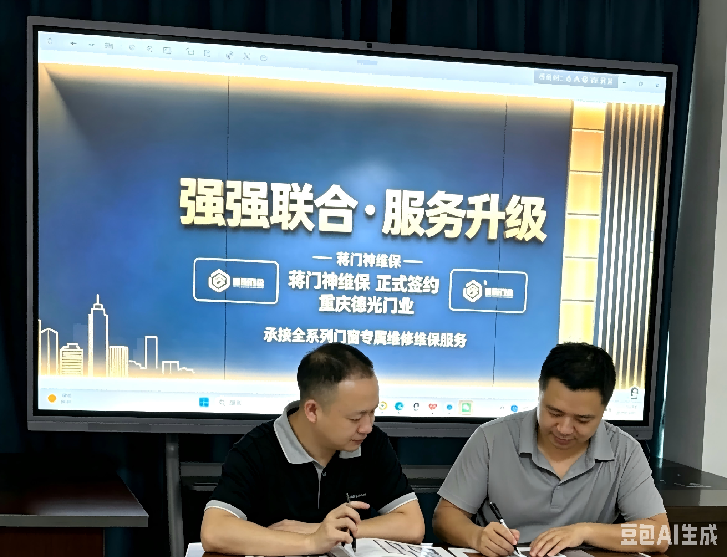 强强联合・服务升级｜蒋门神维保正式签约重庆德光门业，承接全系列门窗专属维修维保服务